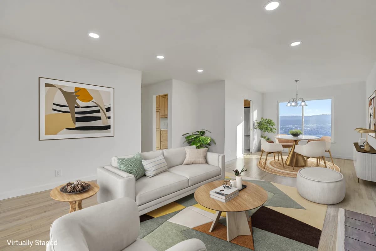 Virtually staged living room